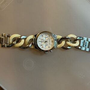 Michael Kors Silver and Cream Women's Watch